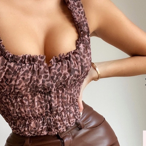 House of cb Carly animal print ruched corset top - Picture 2 of 15